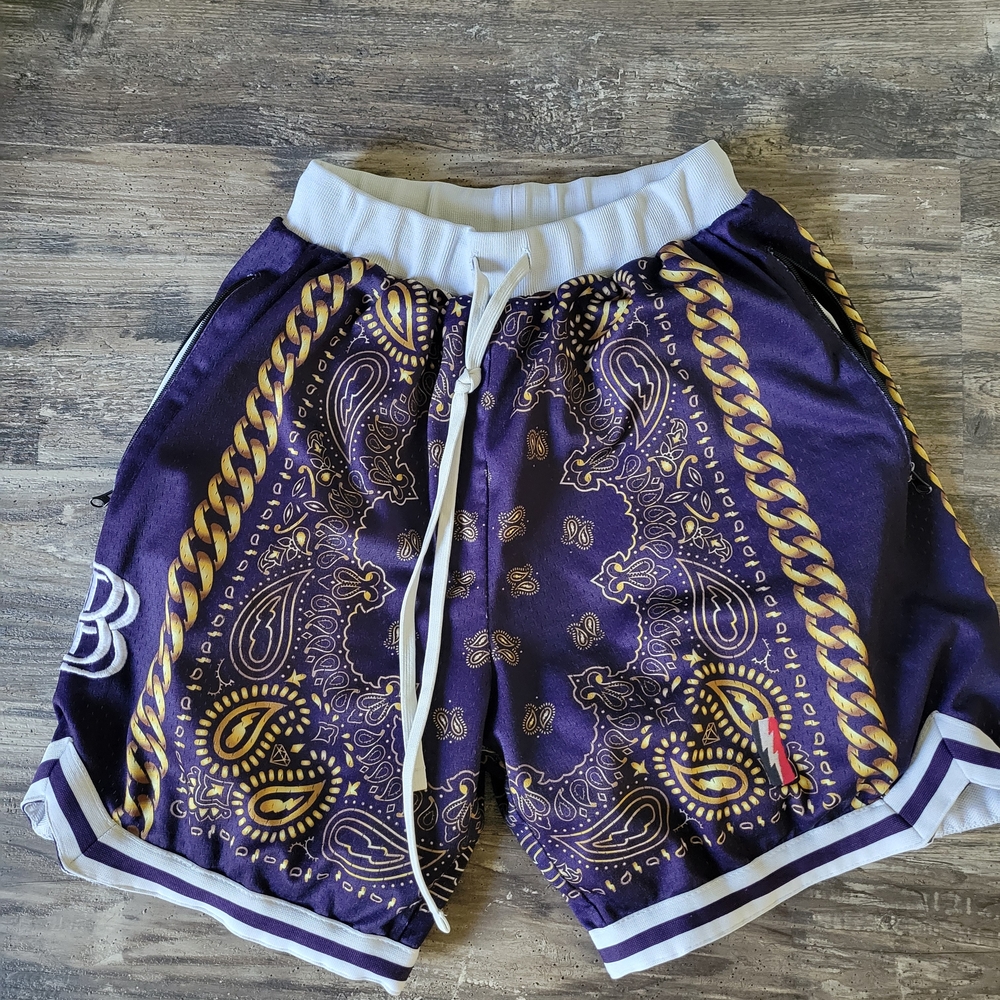 Collect Select Basketball Shorts Purple/Gold Sz Small LAKERS